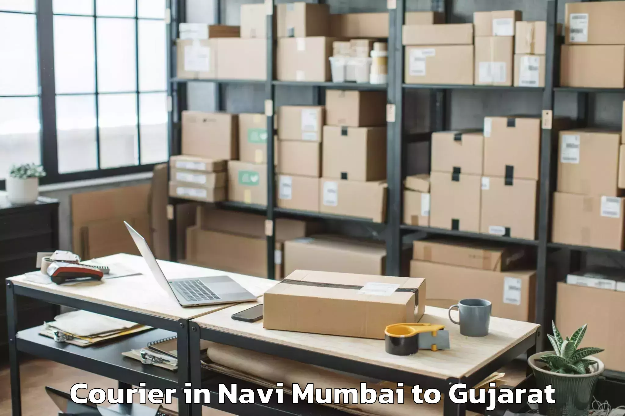 Efficient Navi Mumbai to Kadi Sarva Vishwavidyalaya Gan Courier